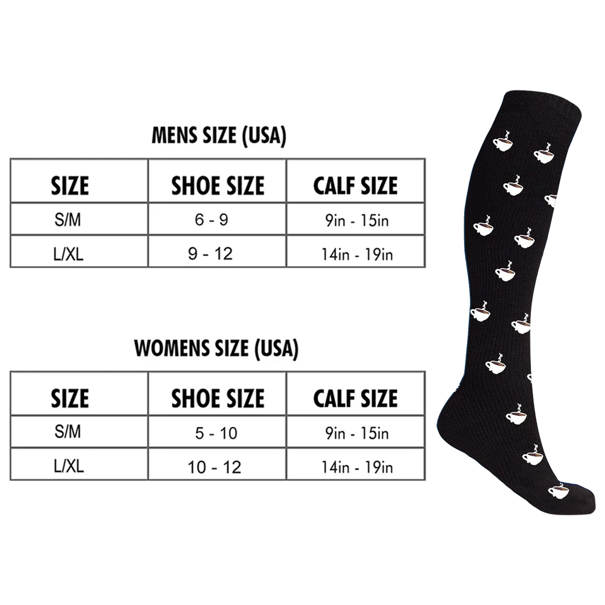 Men’s Knee-High Compression Socks – Graduated Compression Support Socks for Travel, Circulation & Sports