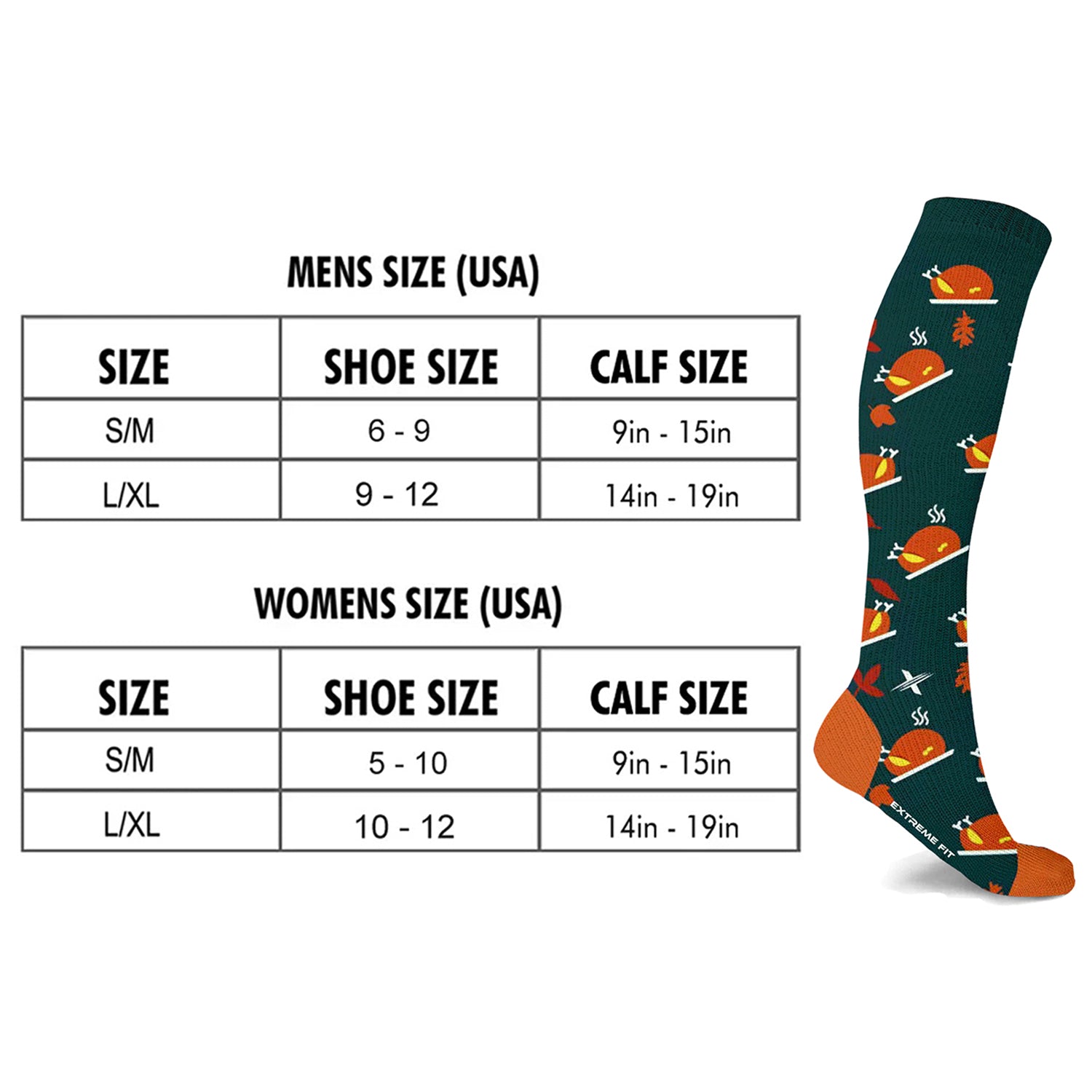 Thanksgiving Dinner Special Knee High Compression Socks (3-Pairs)