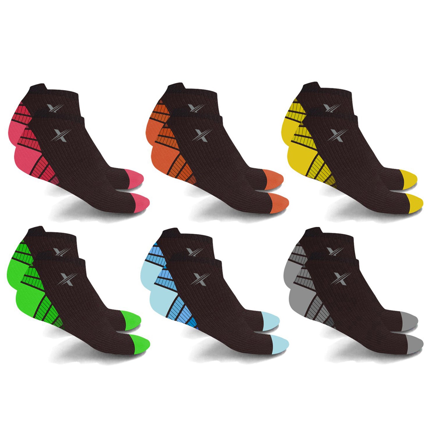 Training And Performance Ankle-Length Graduated Compression Socks (6-Pairs)