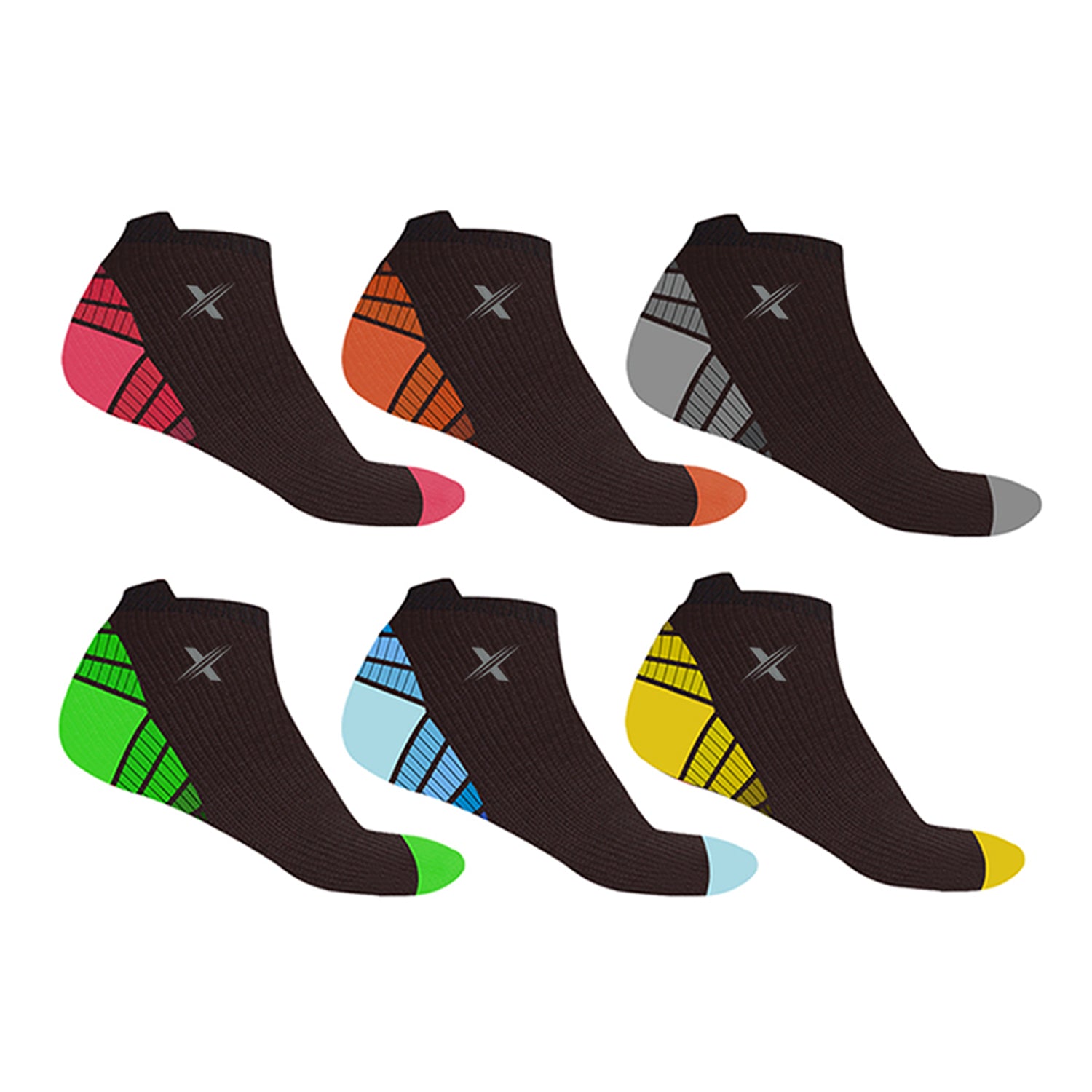 Training And Performance Ankle-Length Graduated Compression Socks (6-Pairs)