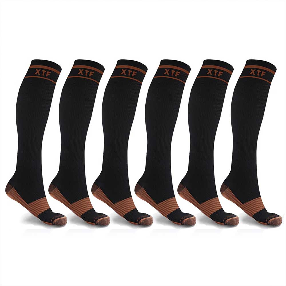 COPPER-INFUSED KNEE-HIGH COMPRESSION SOCKS (6-PAIRS) – CopperFlux