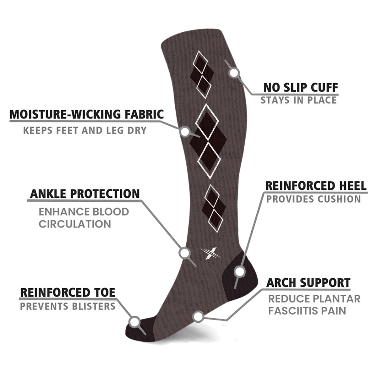 Premium Merino Wool Warm Knee-High Compression Boot Socks (1-Pair)