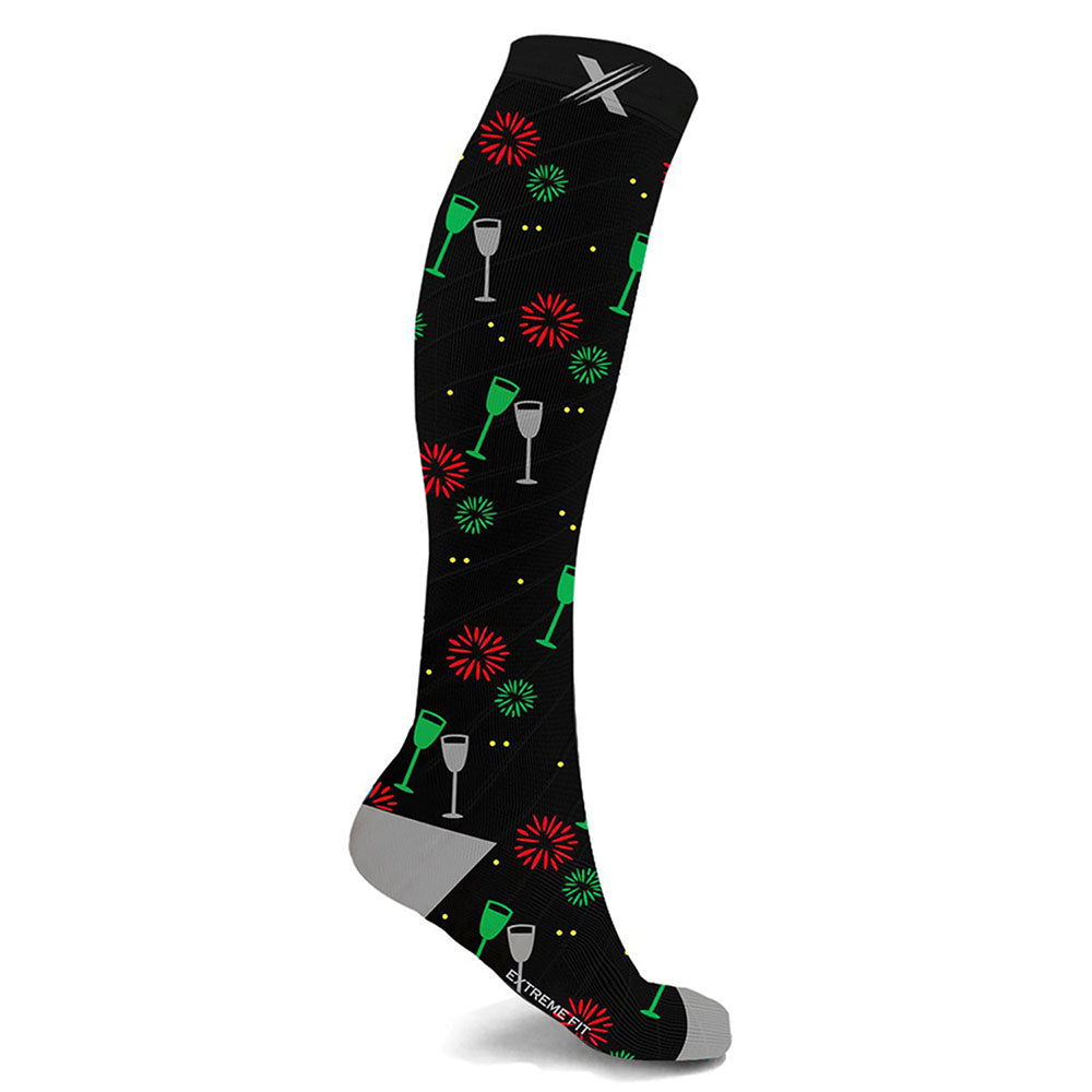Christmas and Holiday Fun Expressive Knee High Compression Socks (1-Pair)