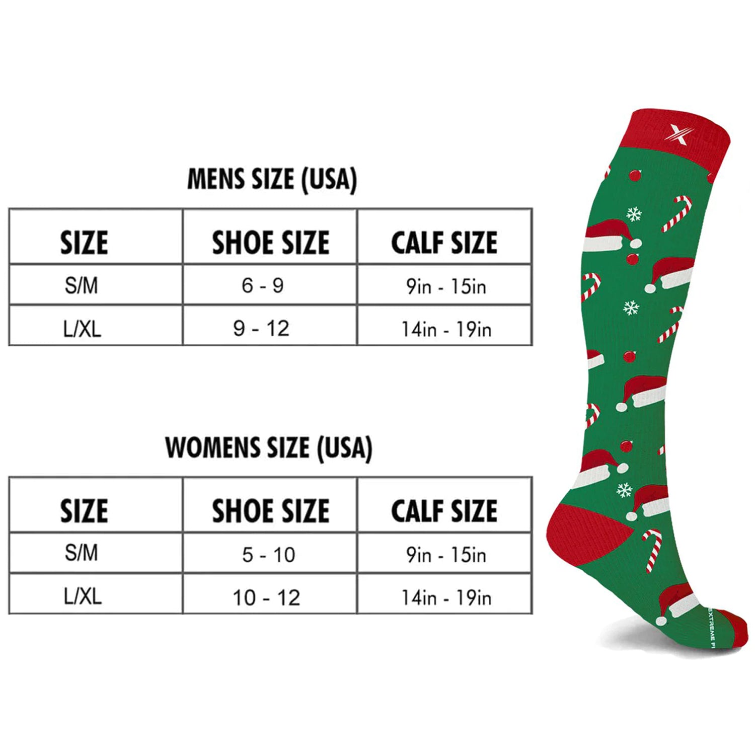 Christmas and Holiday Fun Expressive Knee High Compression Socks (1-Pair)