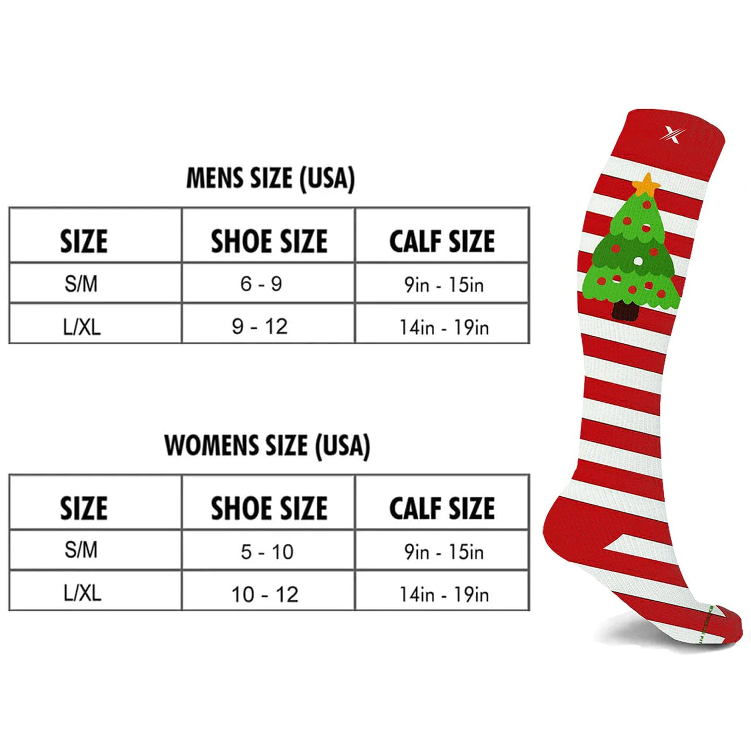Christmas and Holiday Fun Expressive Knee High Compression Socks (1-Pair)