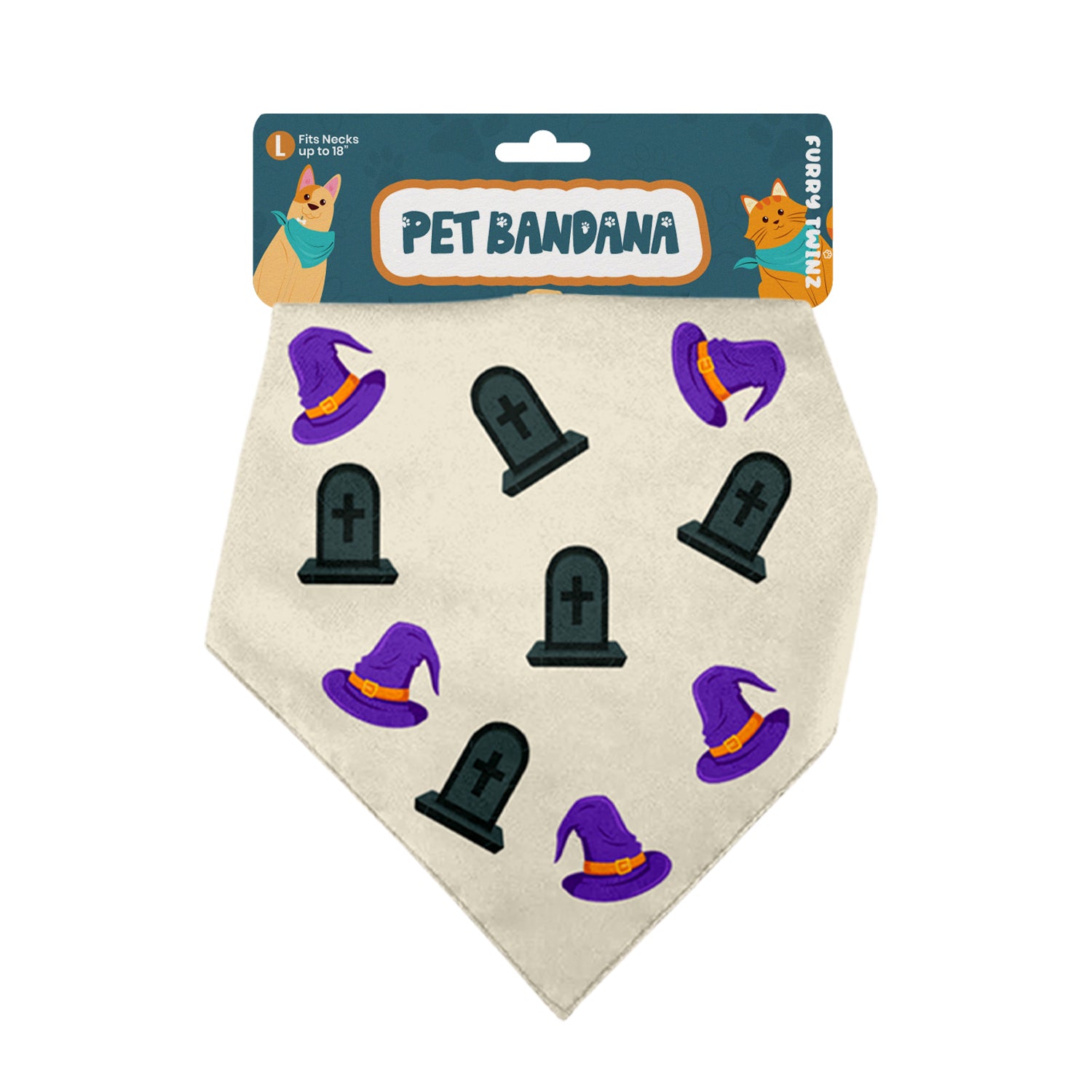 Halloween Pet Bandana – Triangle Scarf for Dogs and Cats, Comfortable Lightweight Polyester, One Size Fits Most, adjustable