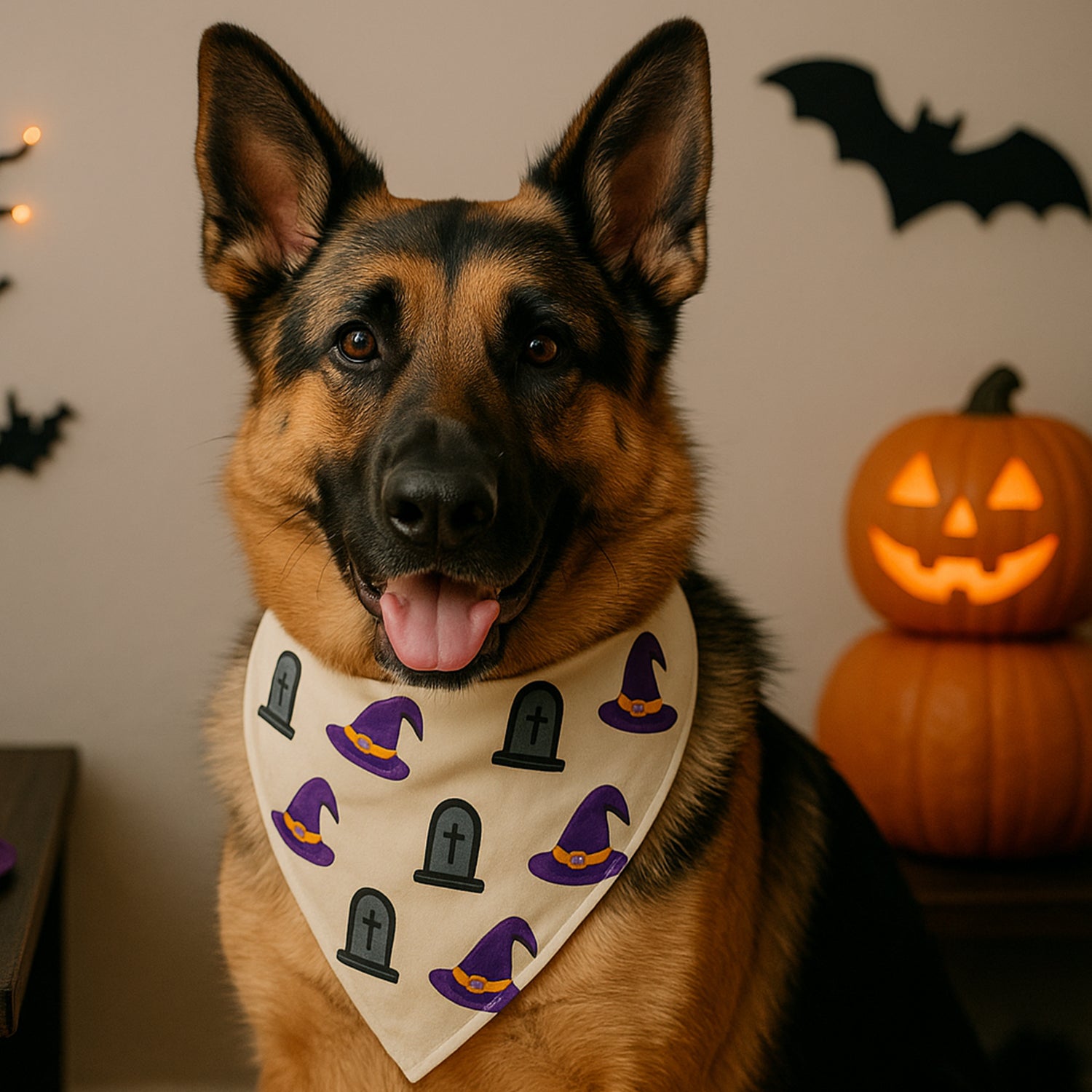 Halloween Pet Bandana – Triangle Scarf for Dogs and Cats, Comfortable Lightweight Polyester, One Size Fits Most, adjustable