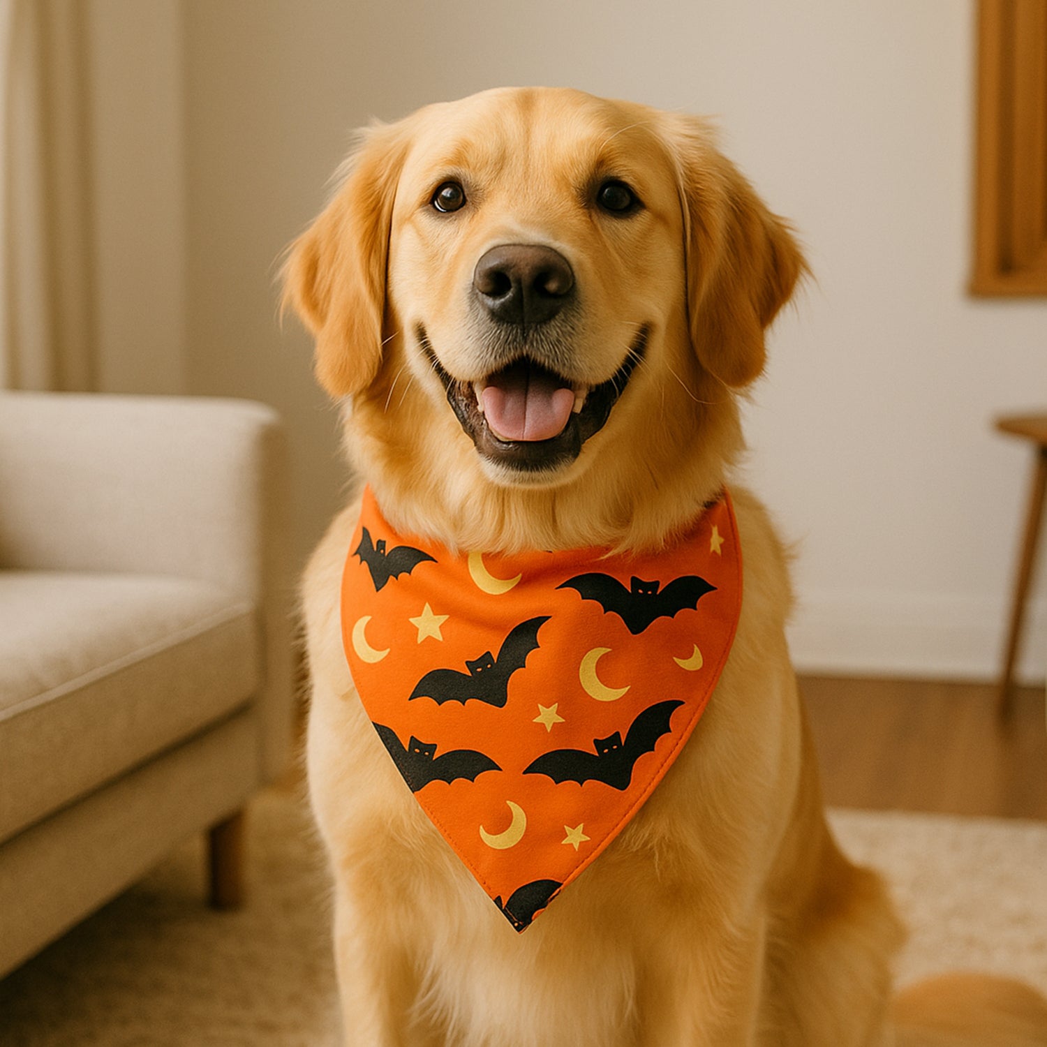 Halloween Pet Bandana – Triangle Scarf for Dogs and Cats, Comfortable Lightweight Polyester, One Size Fits Most, adjustable