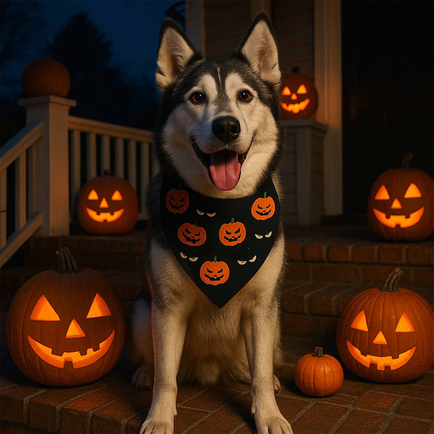 Halloween Pet Bandana – Triangle Scarf for Dogs and Cats, Comfortable Lightweight Polyester, One Size Fits Most, adjustable