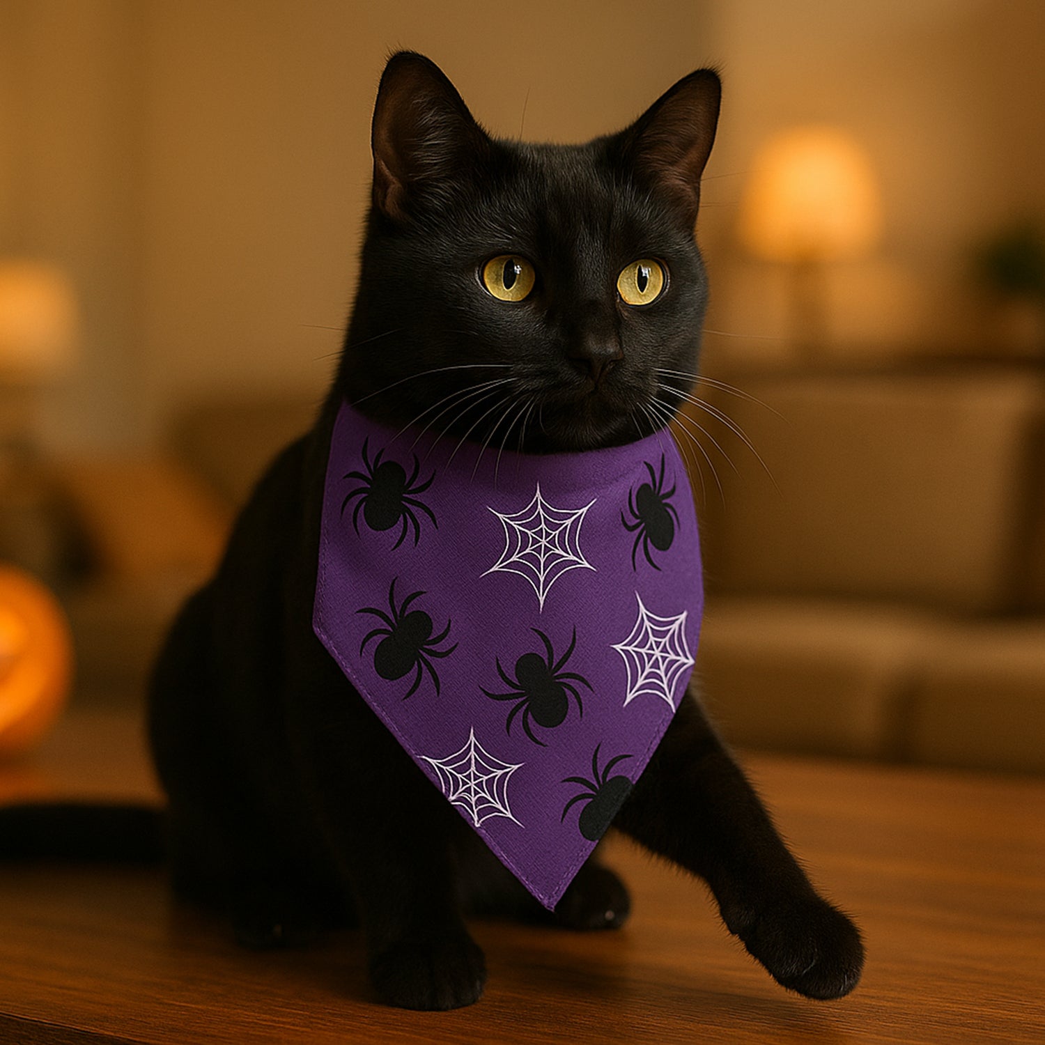 Halloween Pet Bandana – Triangle Scarf for Dogs and Cats, Comfortable Lightweight Polyester, One Size Fits Most, adjustable