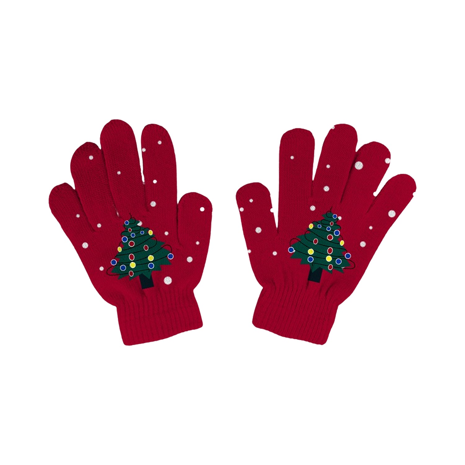 Holiday Light Up Knit Winter Gloves for Adults with 6 Bright LED