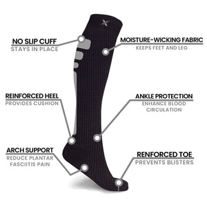 Extreme Fit - RUN+ ELITE REFLECTIVE - ATHELTIC GRADE COMPRESSION SOCKS - KNEE-LENGTH