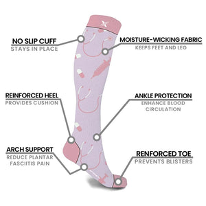 Extreme Fit - LATE SHIFTS NURSES COMPRESSION SOCKS (3-PAIRS) - KNEE-LENGTH
