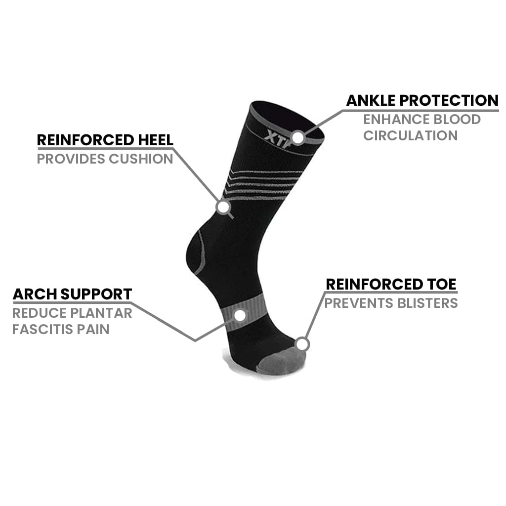 Extreme Fit - ULTRA V-STRIPED CREW-LENGTH COMPRESSION SOCKS (6-PAIRS) - CREW-LENGTH