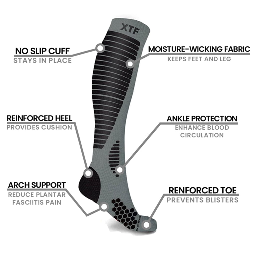 Extreme Fit - TARGETED PAIN RELIEF COPPER COMPRESSION SOCKS (6-PAIRS) - KNEE-LENGTH