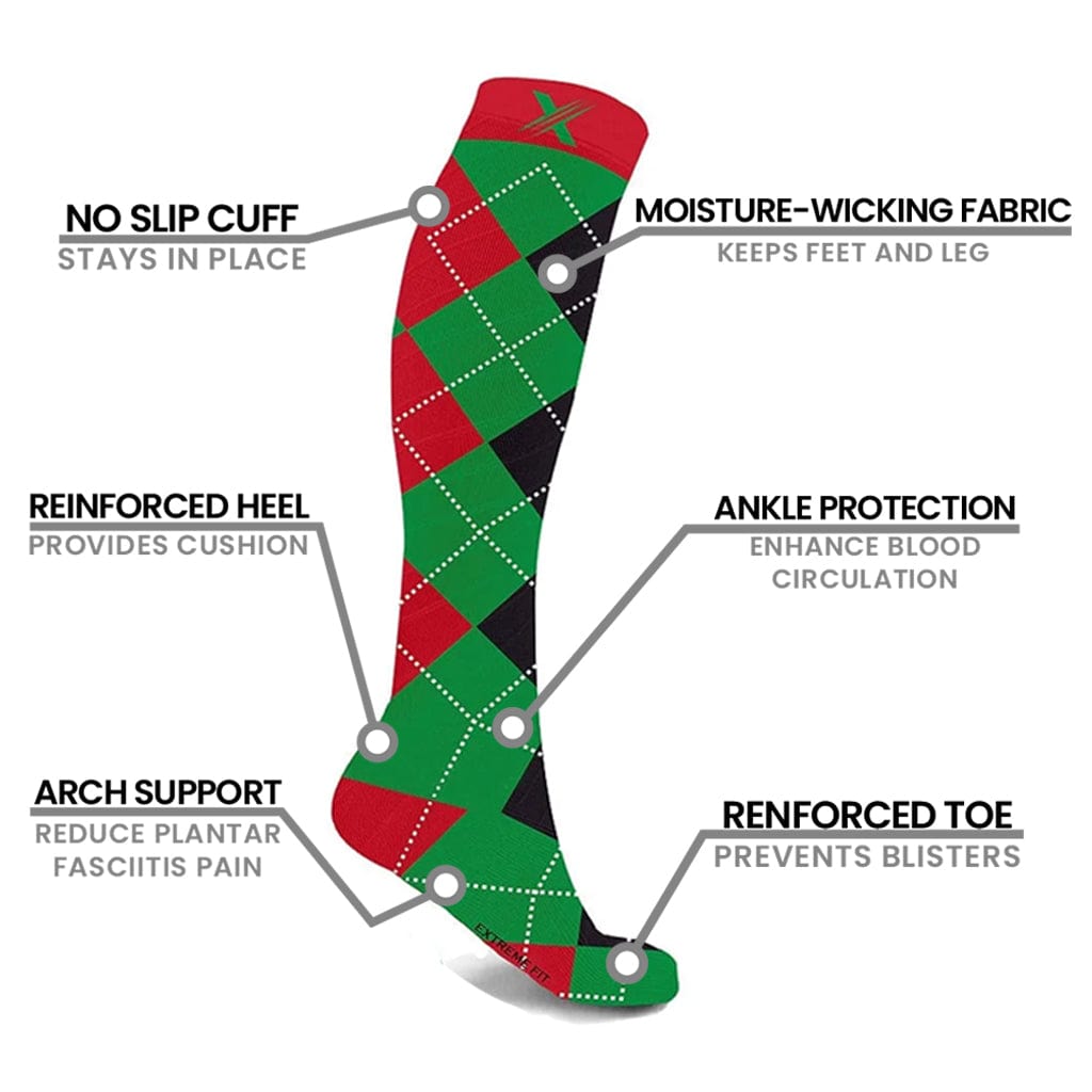 Extreme Fit - HAPPY HOLIDAYS SOCKS (6-PAIRS) - KNEE-LENGTH
