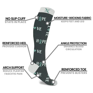 Extreme Fit - OVARIAN CANCER AWARENESS SOCKS (6-PAIRS) - KNEE-LENGTH