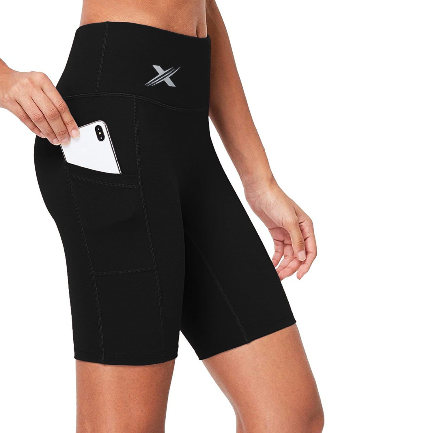 Workout Spandex Shorts for Women, High Waist Soft Yoga Bike Shorts, Blue, XL