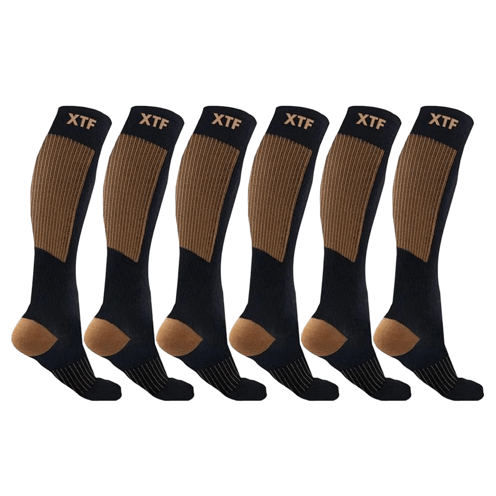 Black & Gold Copper Infused Compression Socks