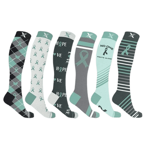 Extreme Fit - OVARIAN CANCER AWARENESS SOCKS (6-PAIRS) - KNEE-LENGTH