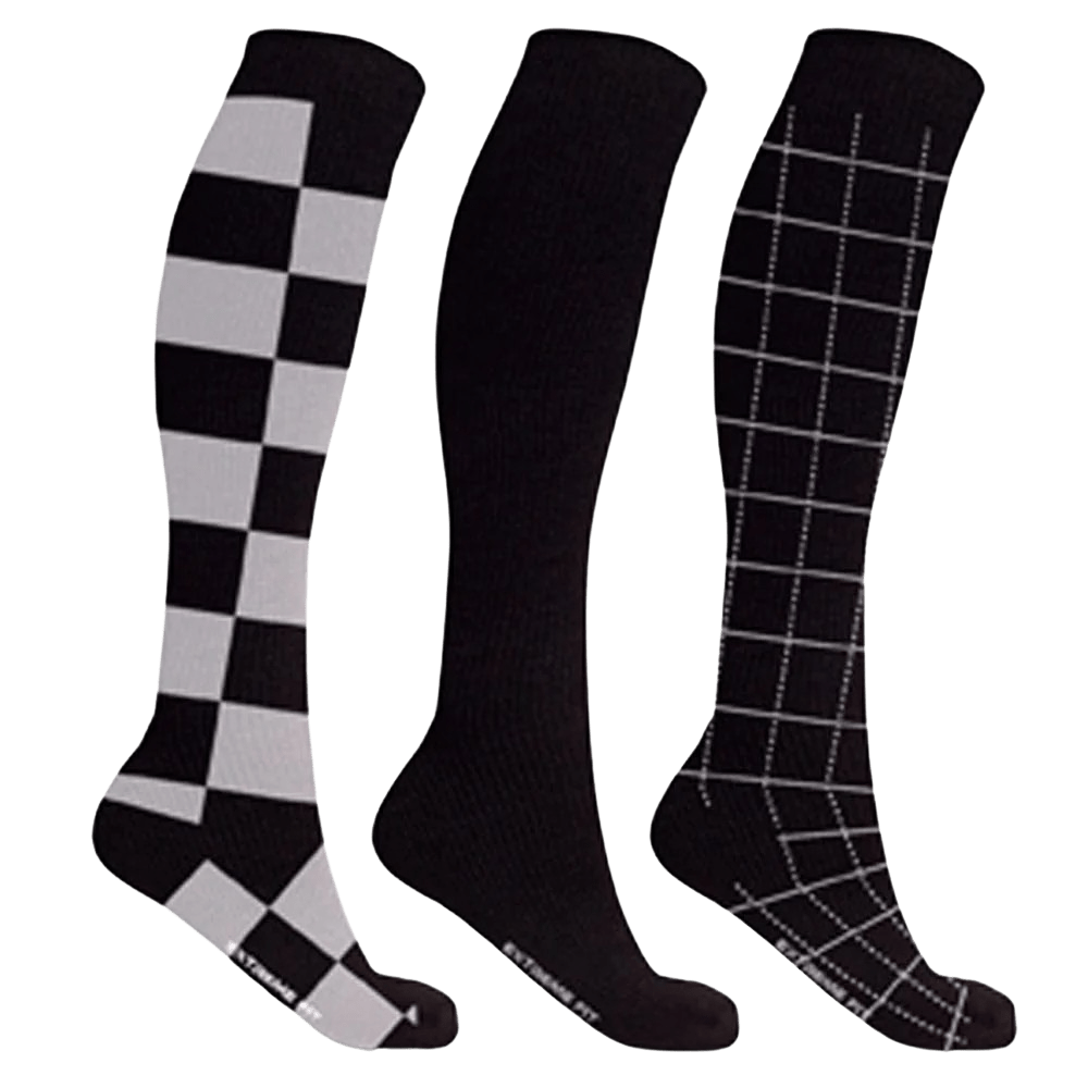 Extreme Fit - MEN'S STARTER COMPRESSION SOCKS // BLACK (3-PAIRS) - KNEE-LENGTH