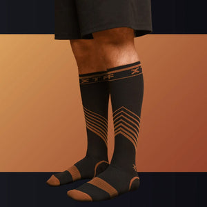 Extreme Fit - COPPER FLUX™ ULTRA V-STRIPED ENERGIZING SOCKS (6-PAIRS) - KNEE-LENGTH