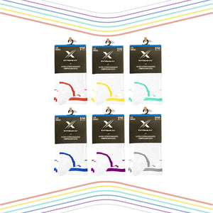 Extreme Fit - Ultra V-Striped White Edition Knee-High Compression Socks (6-Pairs) - KNEE-LENGTH