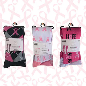 Extreme Fit - BCA AWARENESS HOPE & LOVE SOCKS (3-PAIRS) - KNEE-LENGTH