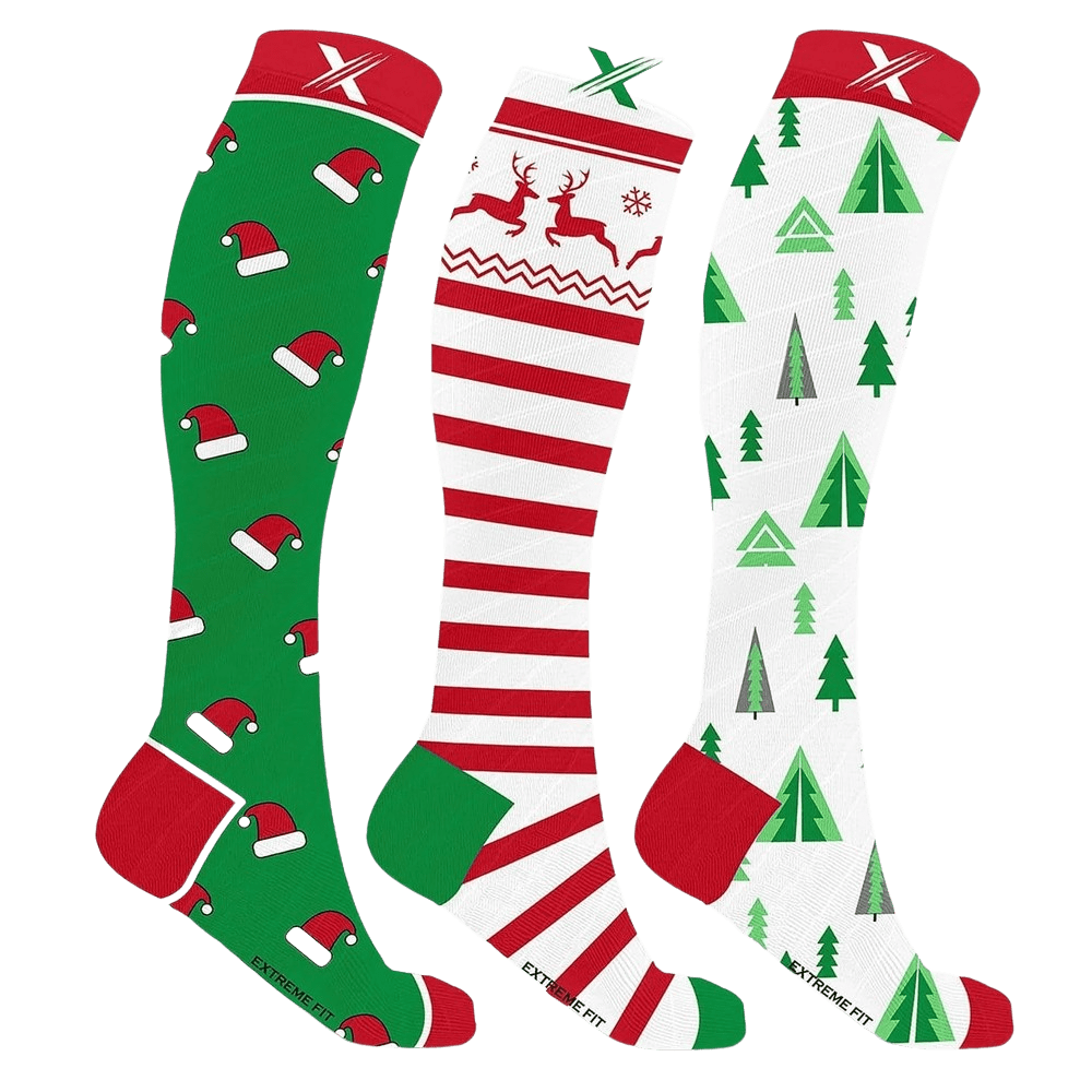 3-Pack: Seasonal Fun Knee High Compression Socks