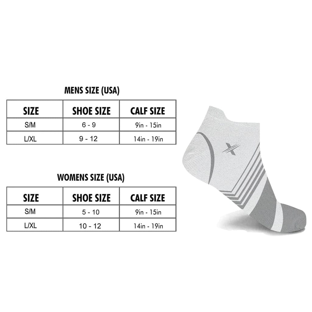 Extreme Fit - WHITE EDITION ULTRA V-STRIPED COMPRESSION SOCKS - LOW-CUT (6-PAIRS) - ANKLE-LENGTH