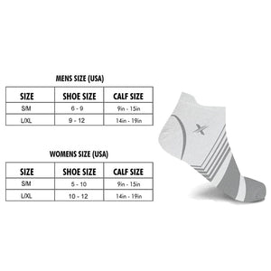 Extreme Fit - WHITE EDITION ULTRA V-STRIPED COMPRESSION SOCKS - LOW-CUT (6-PAIRS) - ANKLE-LENGTH
