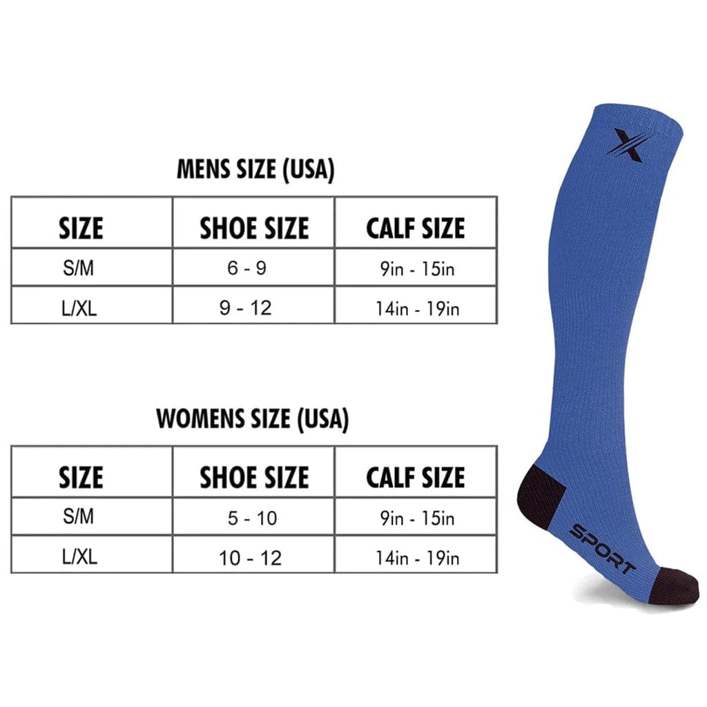 Run+ Red/neon/blue - Atheltic Grade Compression Socks (3-Pairs)