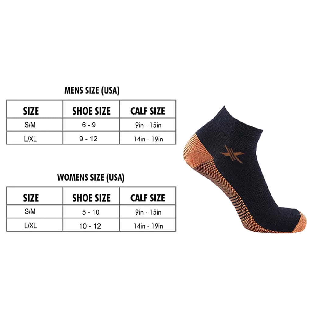 Extreme Fit - COPPER FLUX™ COMPRESSION SOCKS - Low Cut (6-PAIRS) - ANKLE-LENGTH