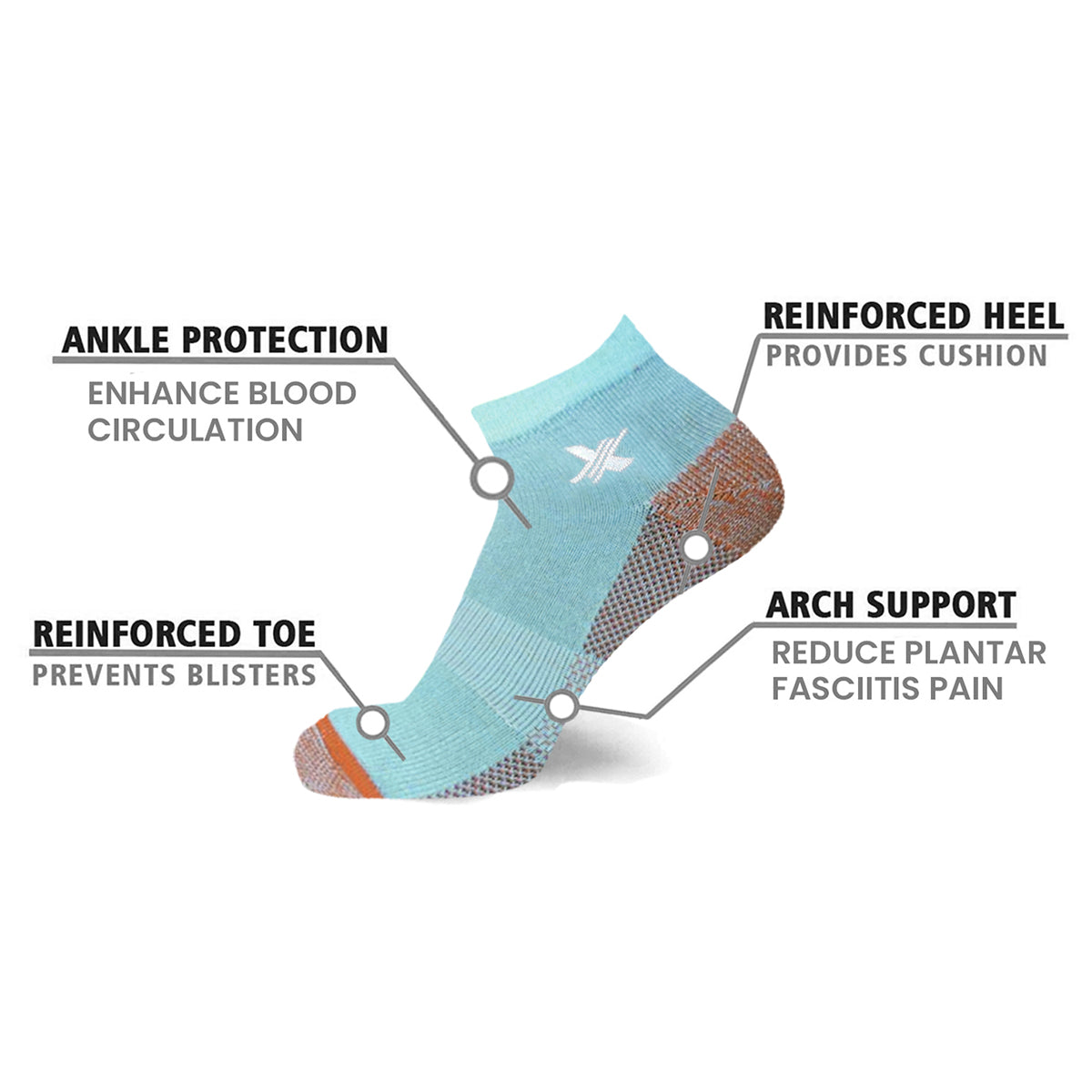 Copper-Infused Ankle Compression Socks (3-Pairs)