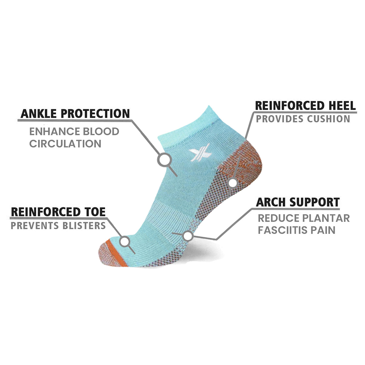 Copper-Infused Ankle Socks (3-Pairs)