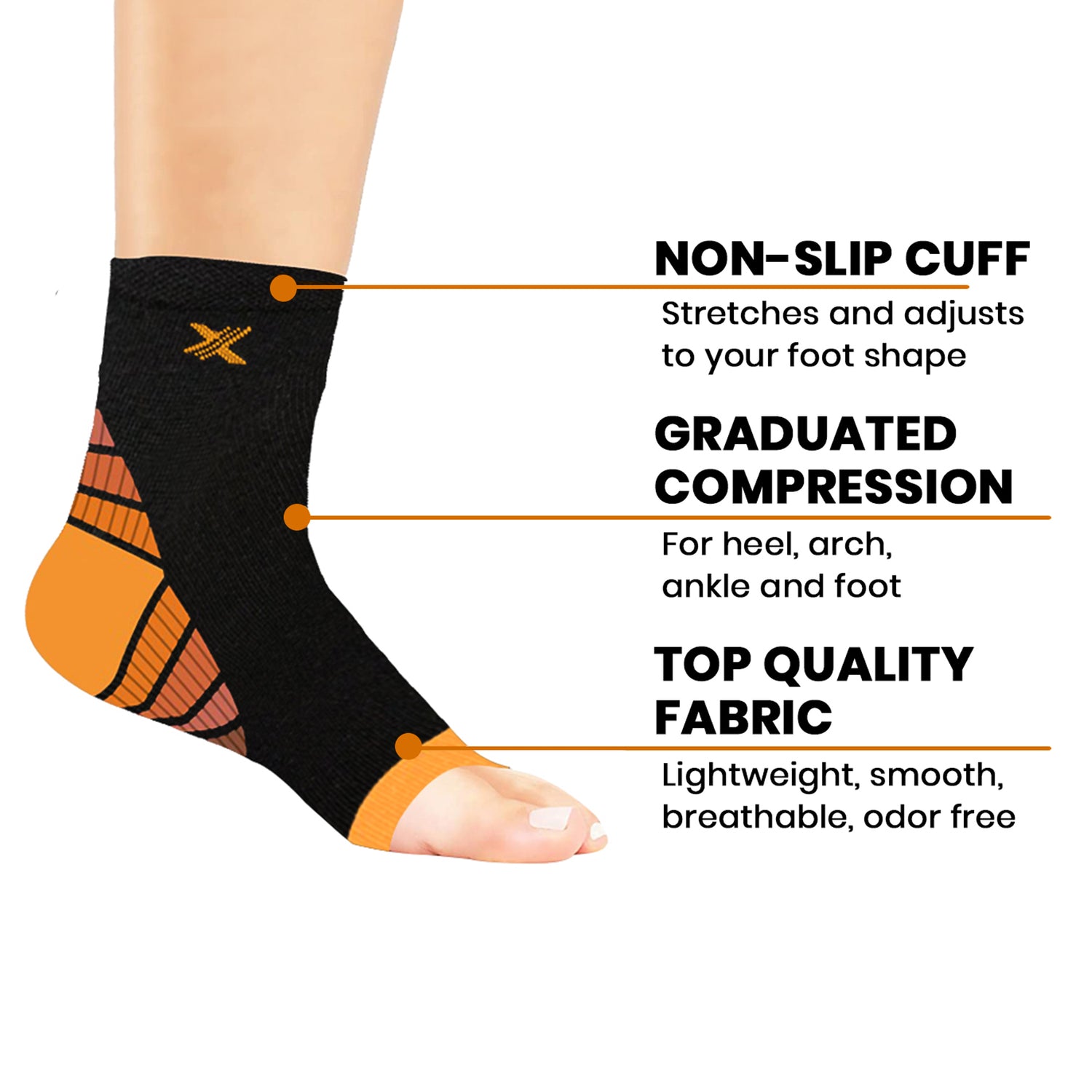 3-Pairs: Elite Lightweight Ankle Support Compression Pain Relief Sleeves