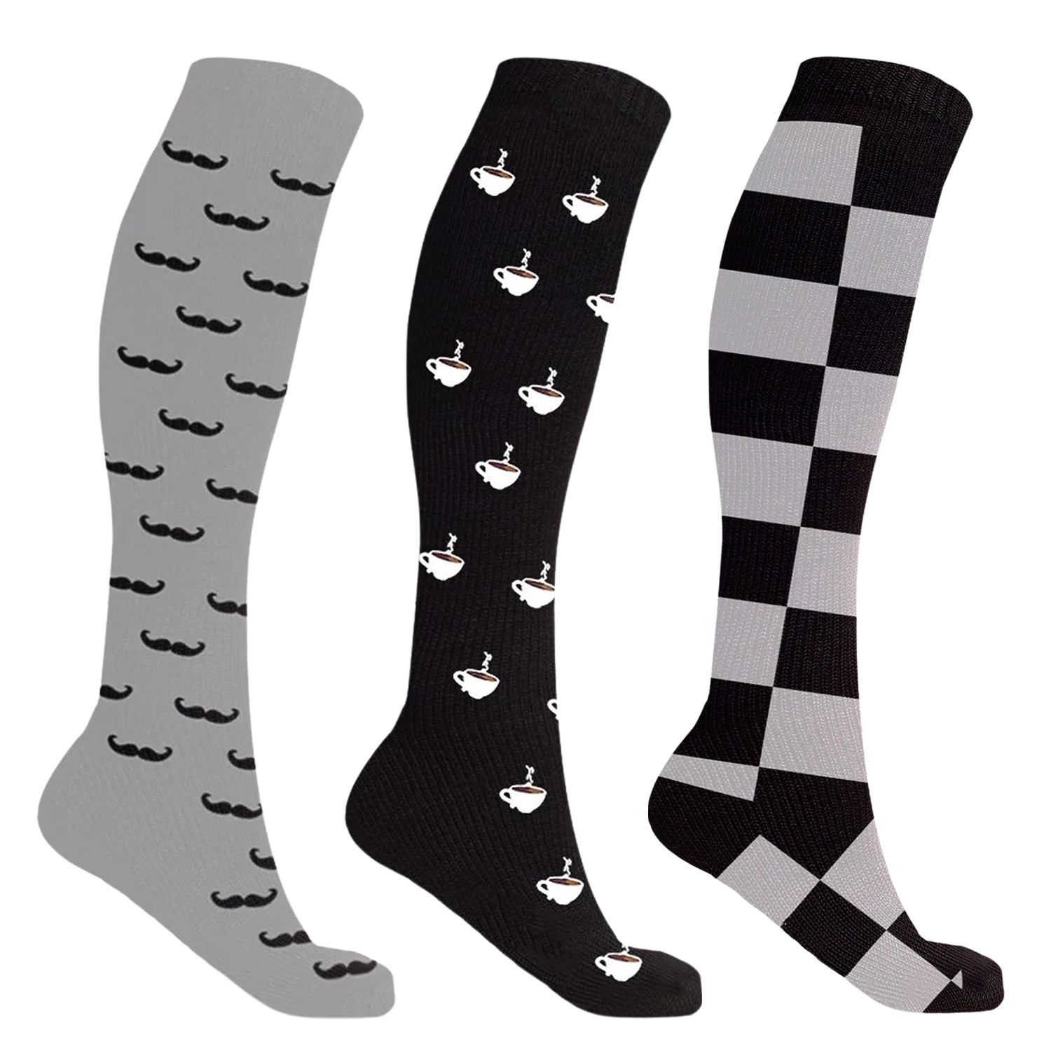 Men’s Knee-High Compression Socks – Graduated Compression Support Socks for Travel, Circulation & Sports