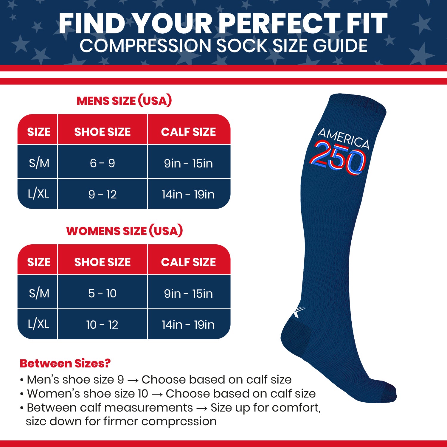 Patriotic Knee-High Compression Socks – Graduated Support for Circulation, Swelling & All-Day Comfort