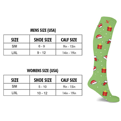 3-Pack: Holiday Fun Knee High Compression Socks