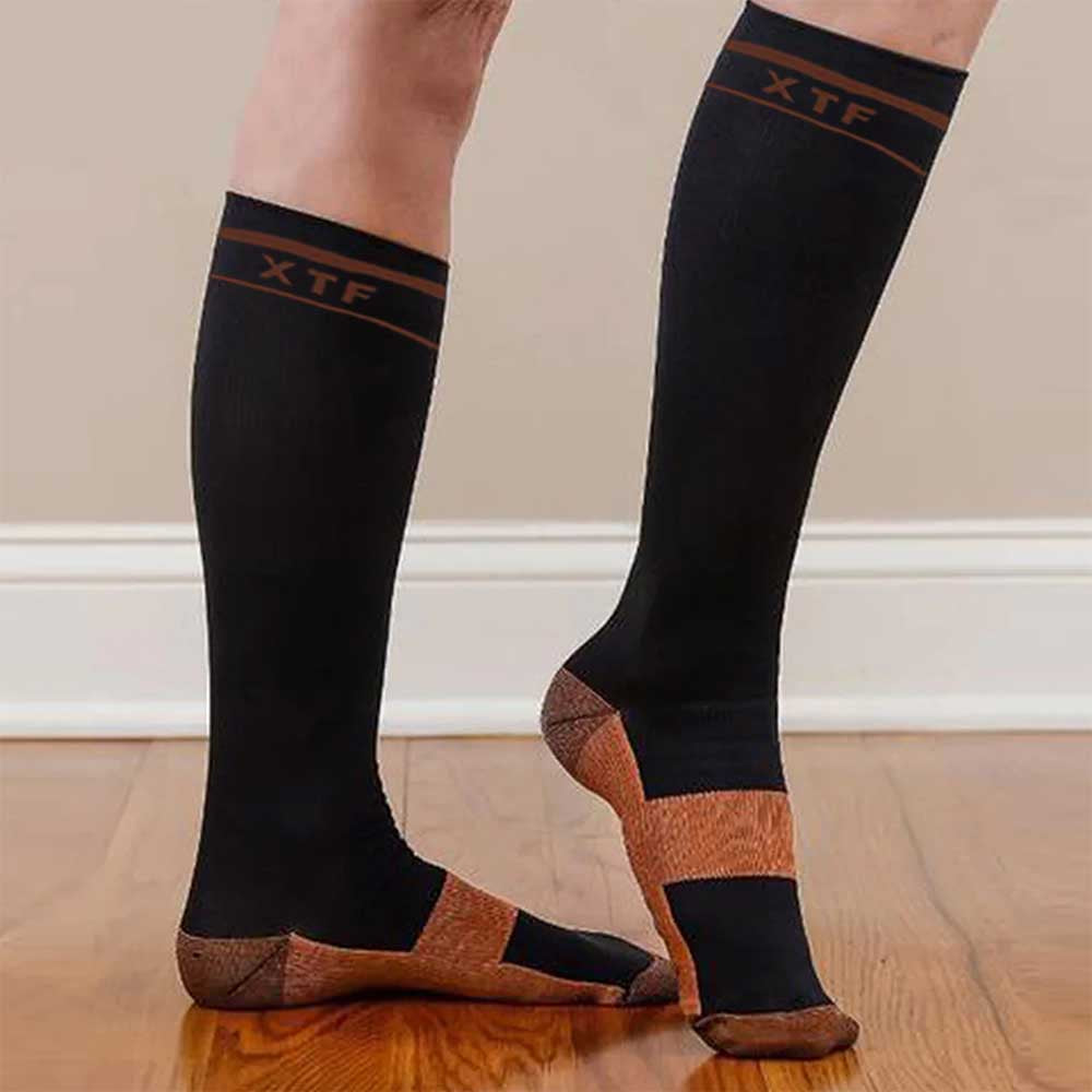 4 Pairs Antibacterial Copper Infused Compression Socks (Size S-M