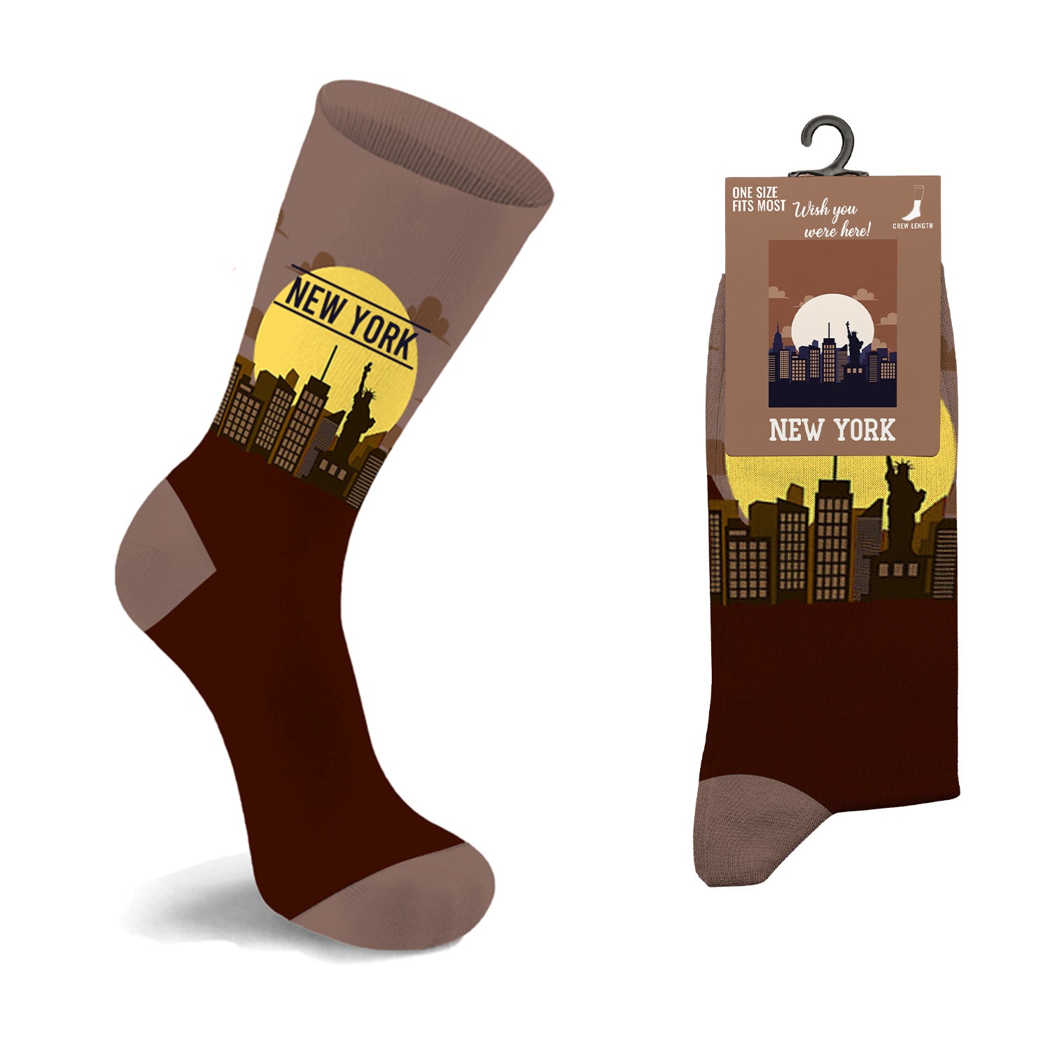 Unisex Cotton City Theme Socks – Comfortable Breathable Everyday Dress Socks