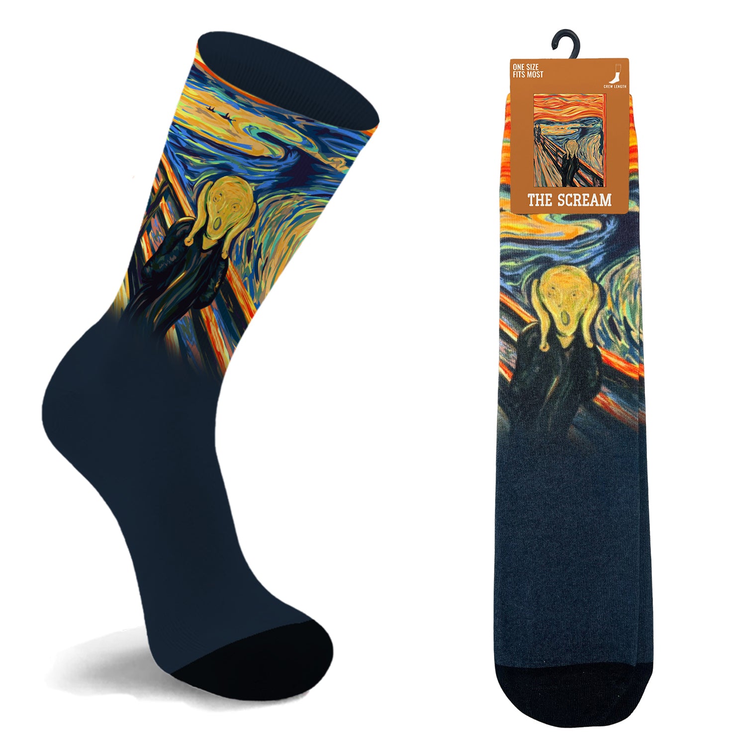 Crew Length Art Inspired Cotton Blend Socks for Men & Women