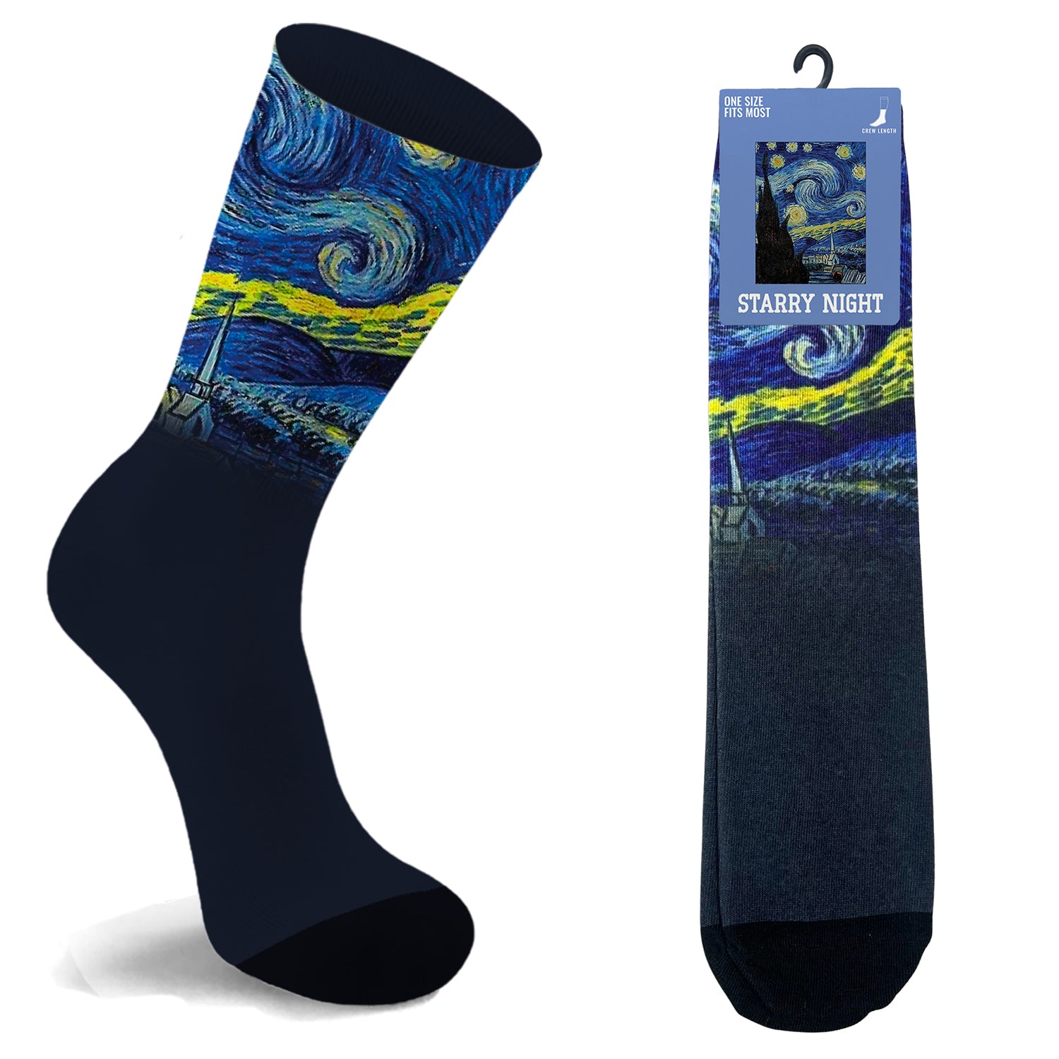 LA VIÉRE night socks Mサイズ Crew Length Art Inspired Cotton Blend Socks for Men & Women