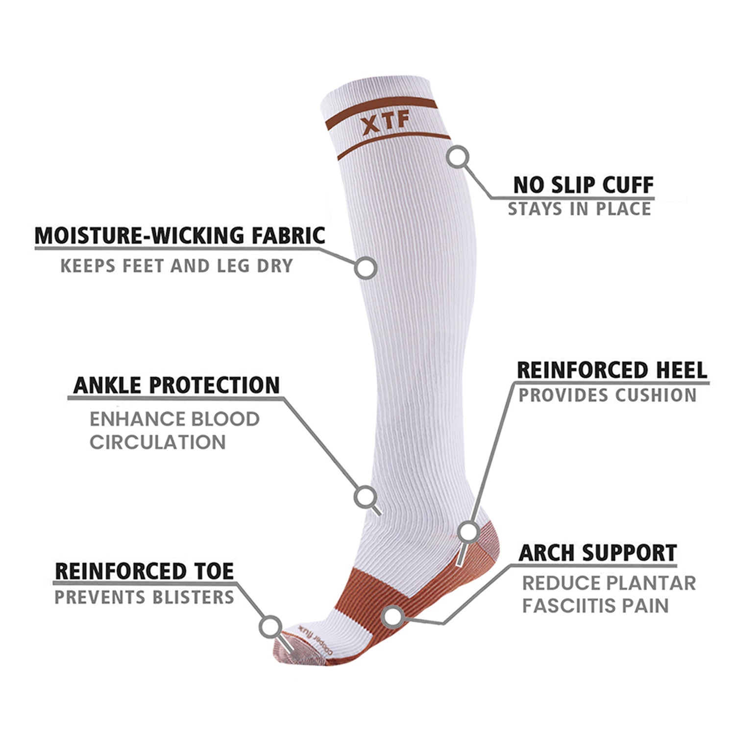 Copper-Infused Graduated Socks (6-Pairs) Extreme Fit Copper-Infused Graduated Socks (6-Pairs) Extreme Fit