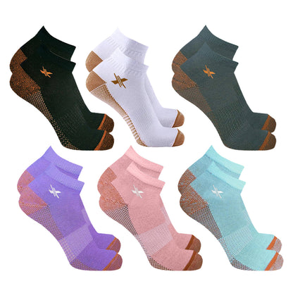 Copper-Infused Compression Socks - Low Cut (6-Pairs)