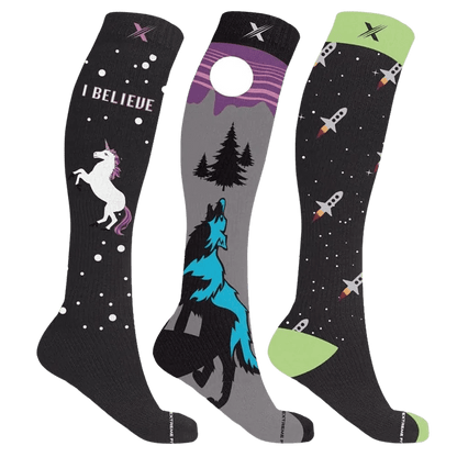 Glow in the Dark Compression Socks (3-Pairs) – Extreme Fit