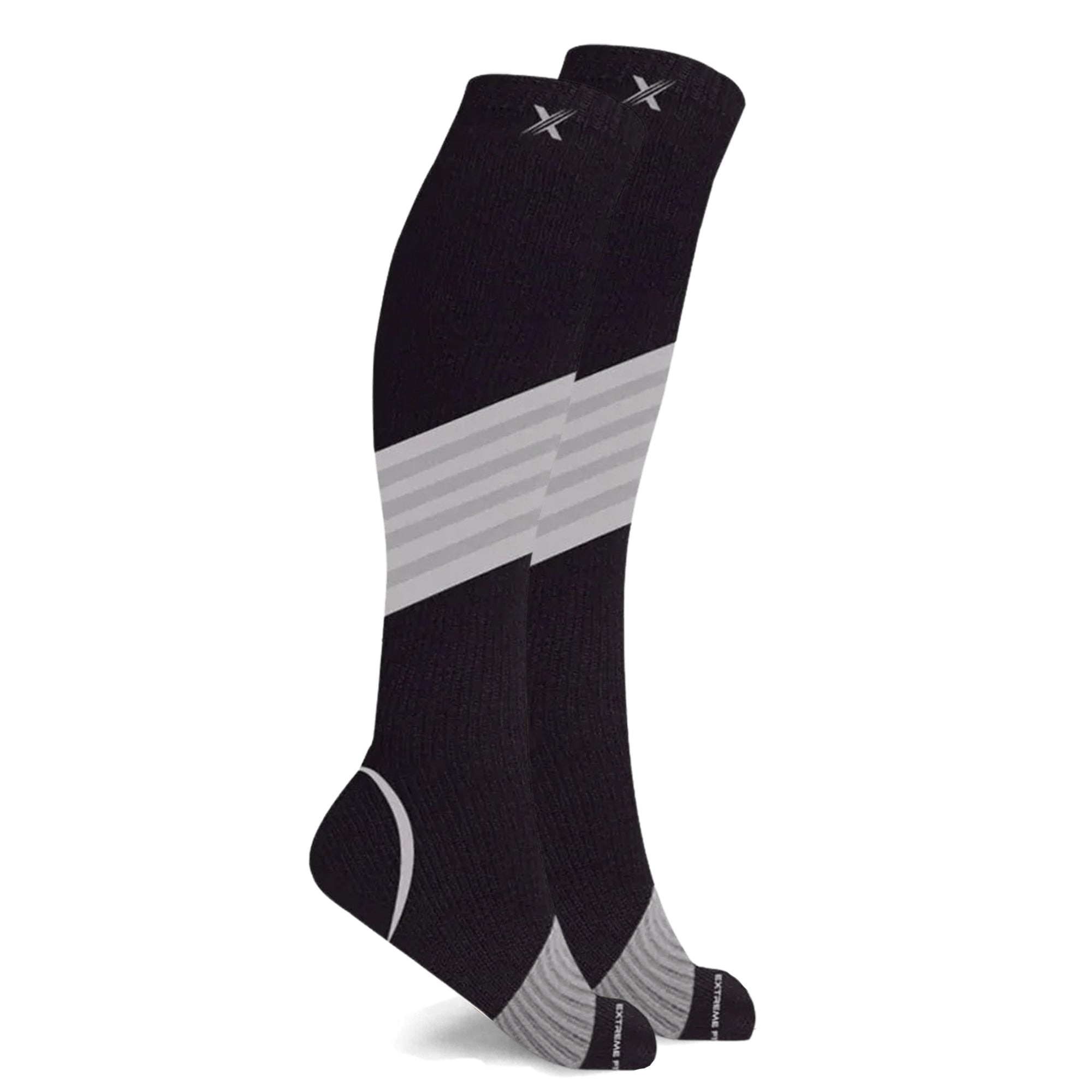 Run+ Ultra V-striped Reflective - Atheltic Grade Compression Socks