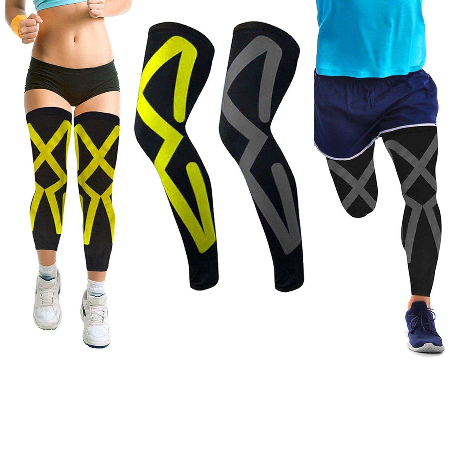 Thigh & Knee & Calf Kinetic Tape Compression Leggings L20 [ver.1]