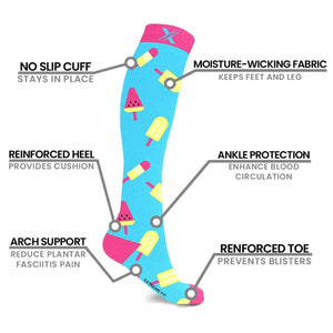 Extreme Fit - MUNCHIES COMPRESSION SOCKS (3-PAIRS) - KNEE-LENGTH