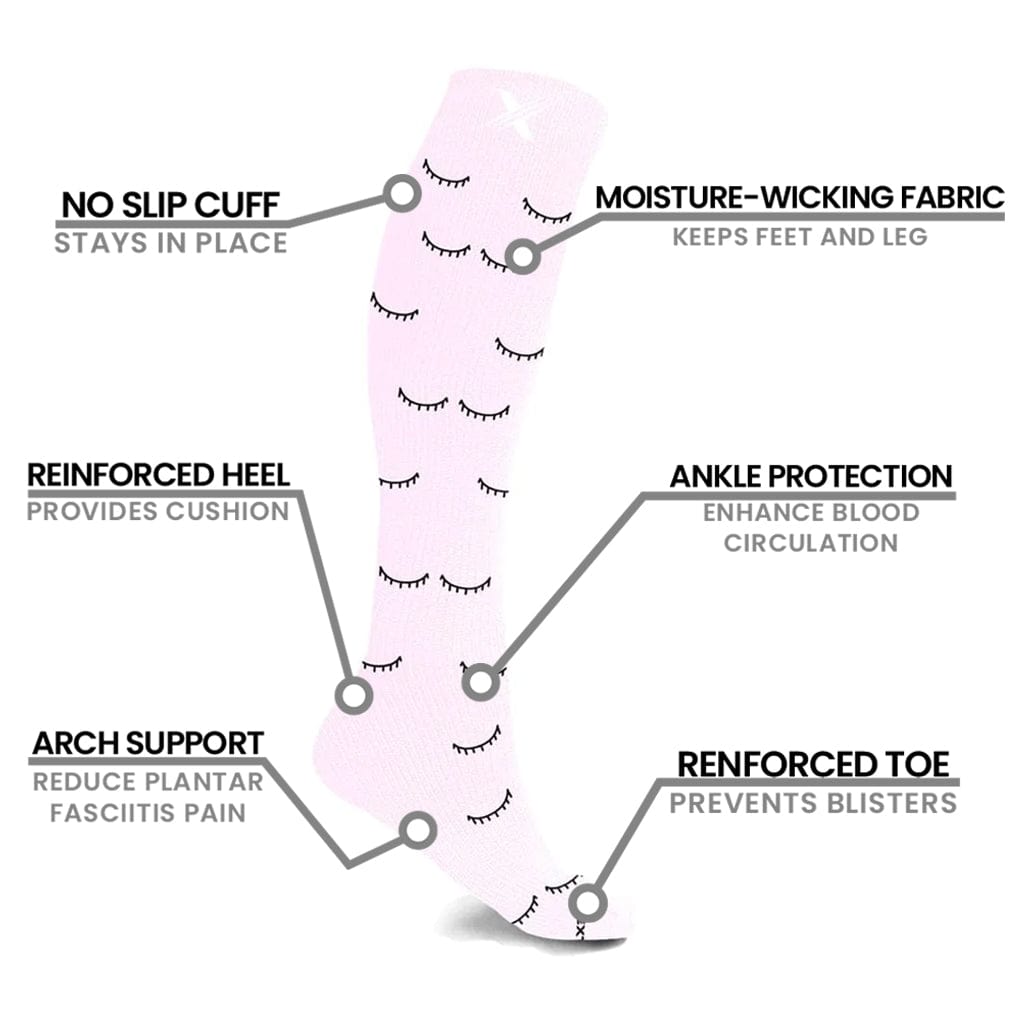 Extreme Fit - MISMATCHED: LIPS & LASHES COMPRESSION SOCKS - KNEE-LENGTH